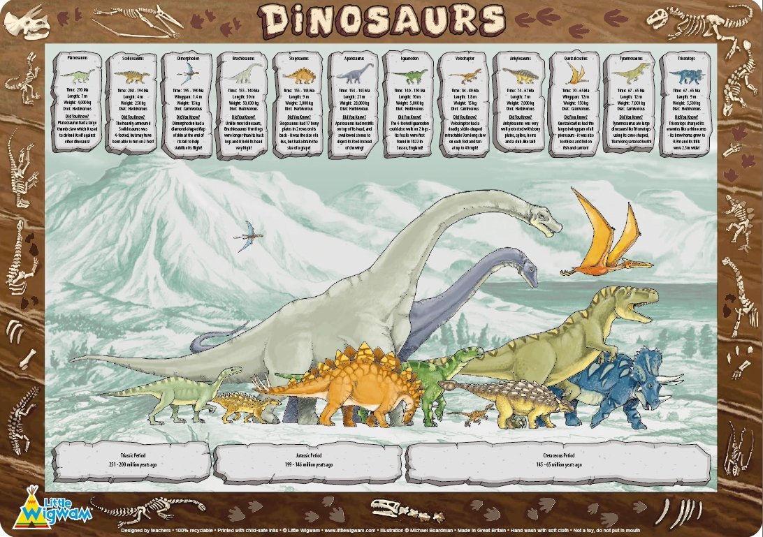 Dinosaurs Placemat - Little Wigwam