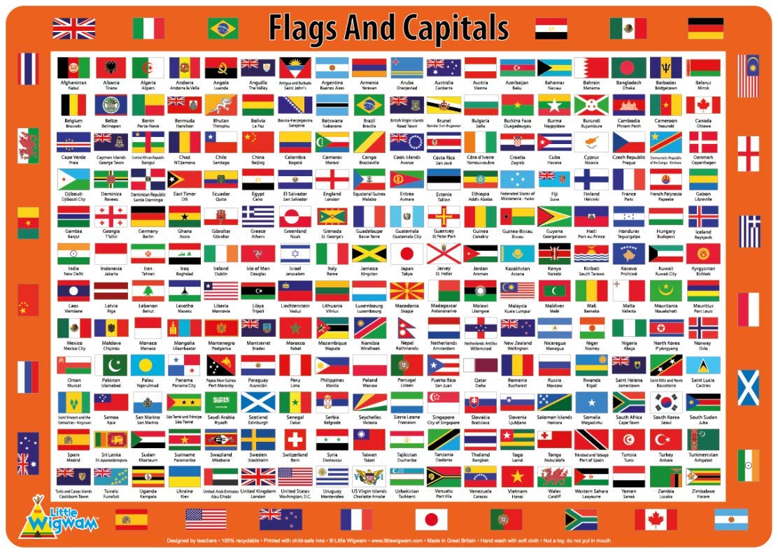 Flags And Capitals Placemat - Little Wigwam