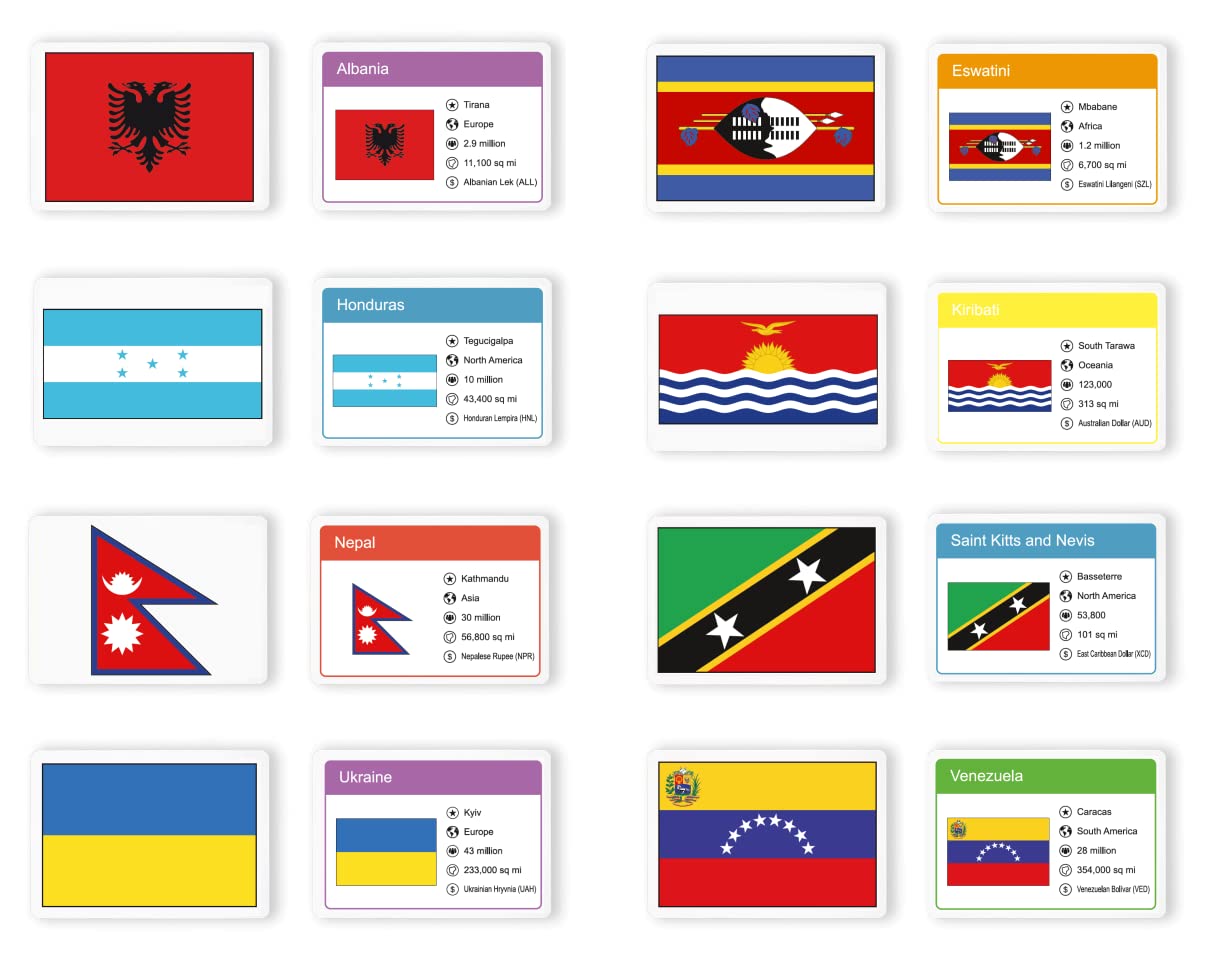 Flags Of The World Flash Cards - Little Wigwam