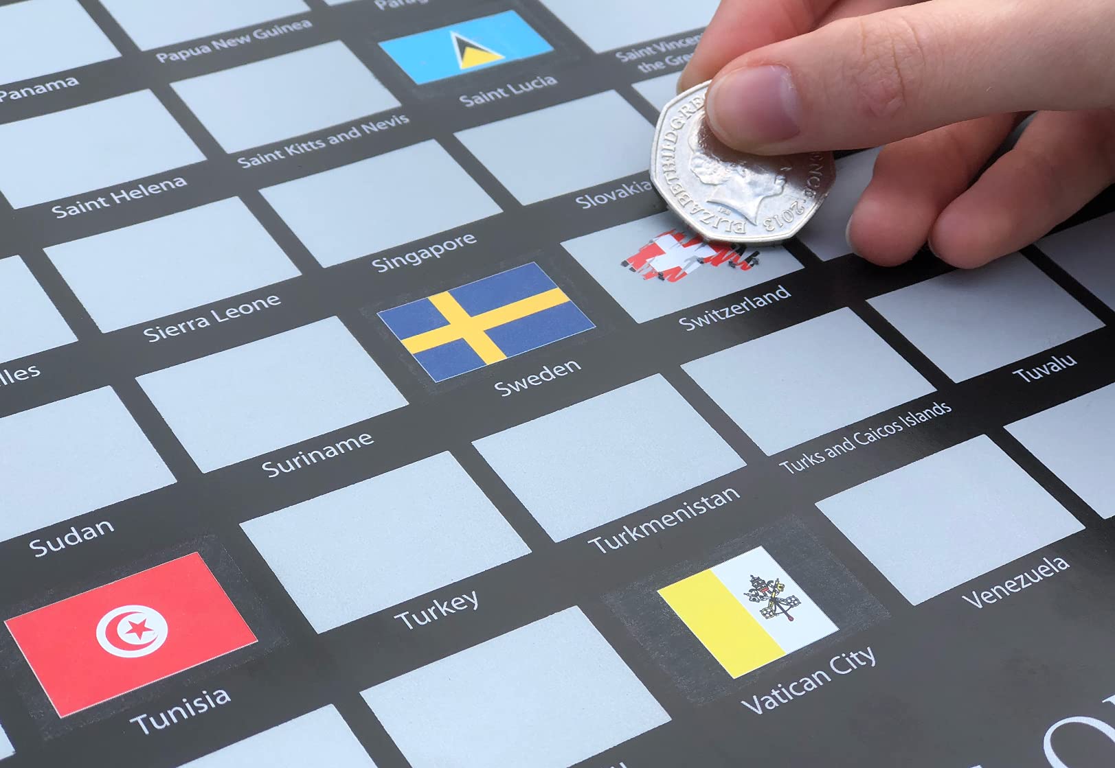 Flags Of The World Scratch Poster - Black - Little Wigwam