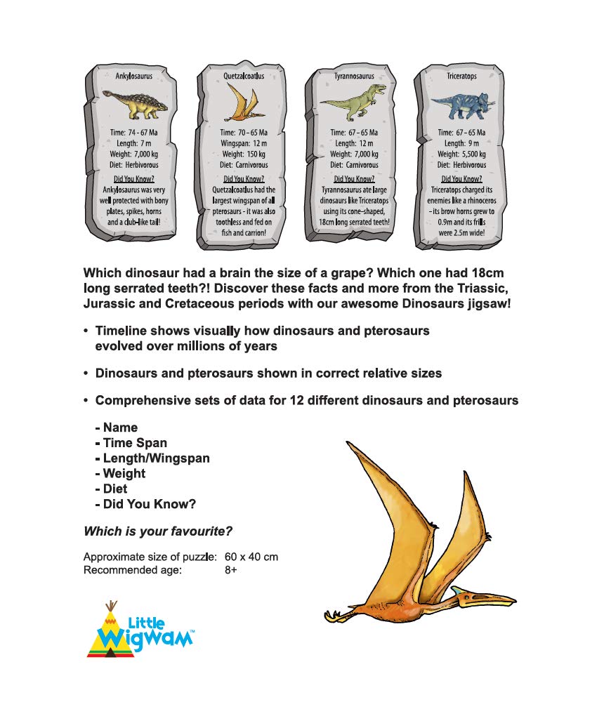 Little Wigwam Dinosaurs - 260 piece Jigsaw - Little Wigwam