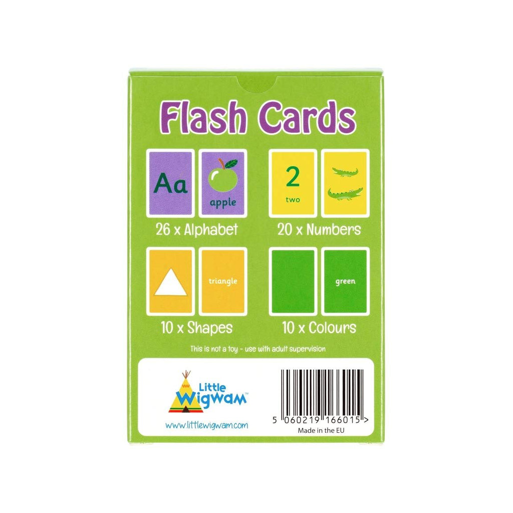 Little Wigwam Educational Toddler Flash Cards Set of 66 Alphabet Numbers Shapes Colours Preschool Kids Early Learning Flashcards - Little Wigwam
