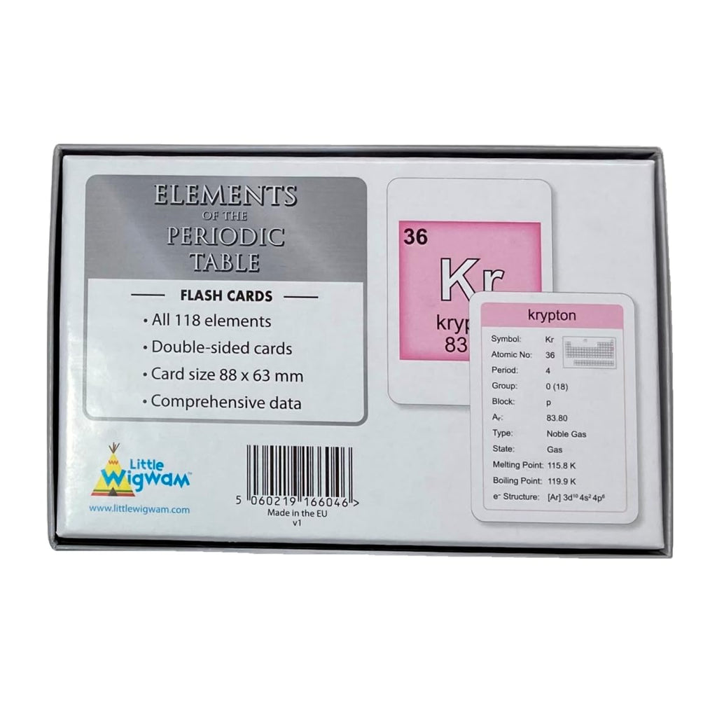 Little Wigwam Elements Of The Periodic Table Flash Cards - Full Set of 118 Elements + Comprehensive Data - Little Wigwam