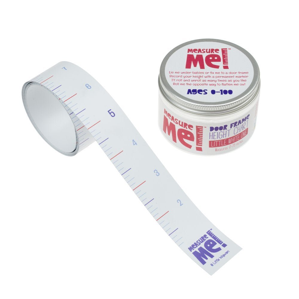 Measure Me! Roll - up Door Frame Baby Height Chart - Little White One (inches) - Little Wigwam