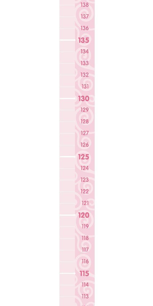 Measure Me! Roll - up Door Frame Height Chart for Children - Pink Swirl - Little Wigwam