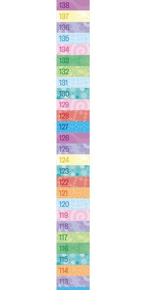 Measure Me! Roll - up Door Frame Height Chart for Childrens Nursery - Pastel Rows - Little Wigwam