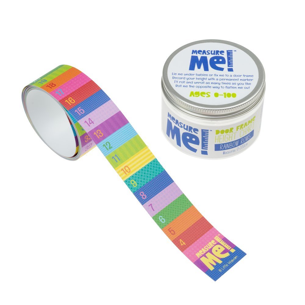 Measure Me! Roll - up Door Frame Height Chart for Kids - Rainbow Rows - Little Wigwam