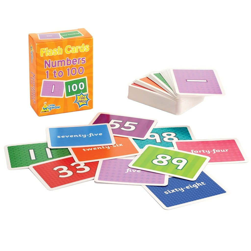 Numbers 1 to 100 Flash Cards - Full Set of 100 Number Flashcards - Little Wigwam