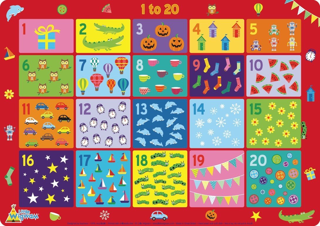 Numbers 1 to 20 Placemat - Little Wigwam