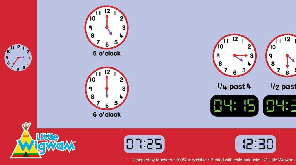 Telling The Time Placemat Multicolour - Little Wigwam