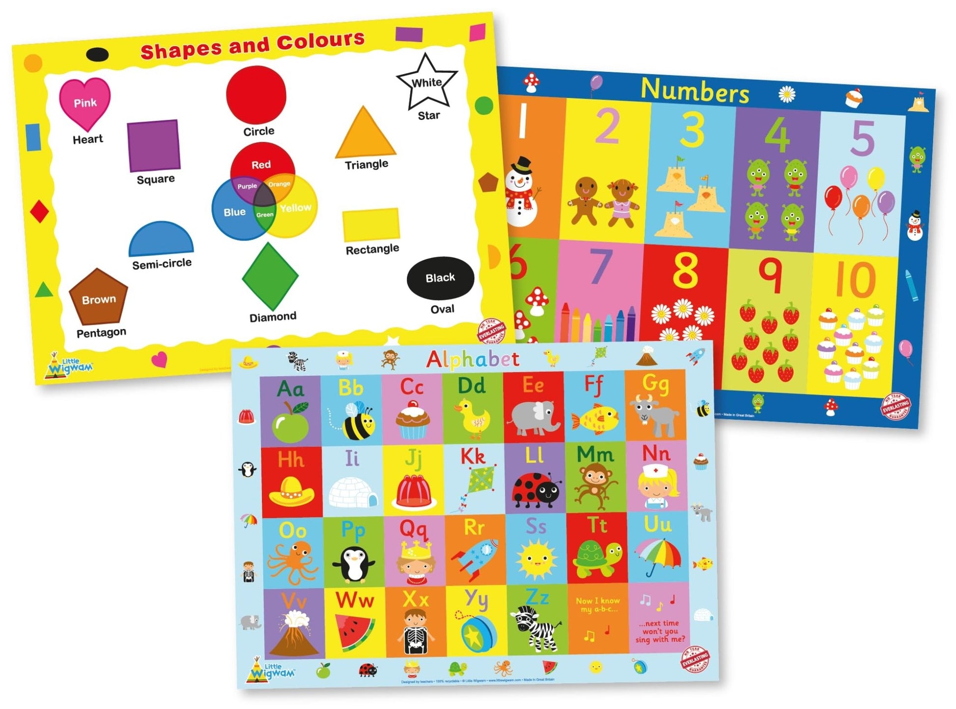 Toddler Poster Pack - Set of 3 Educational Posters - Little Wigwam