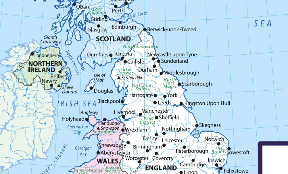 United Kingdom Map "No Tear Guarantee" Educational Poster - Little Wigwam